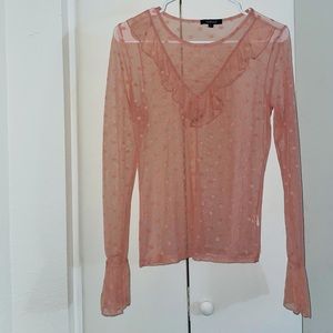 Sheer Top Long Sleeve  Size: L